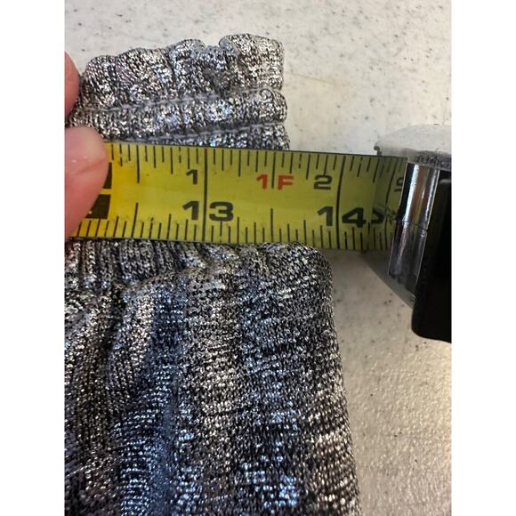 NEW Anthropologie Strapless Top Women’s M Metallic- Silver Elastic Waist D17 - Picture 4 of 5